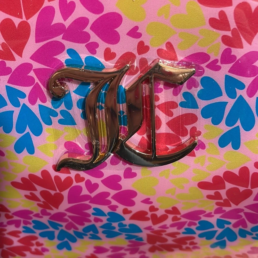 NWT Juicy Couture Pink Rede Yellow Travel Cosmetic Bag 6”x9x5”